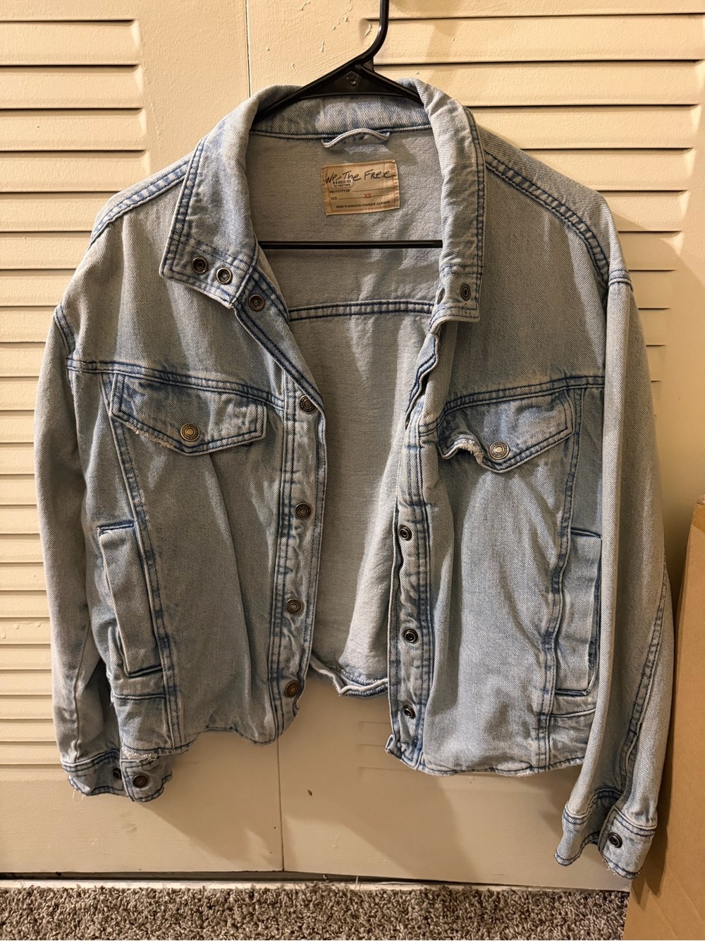 We The Free Vintage Light Wash Denim Trucker Jacket